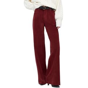 Madewell Red Wide Leg Corduroy Pants